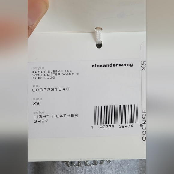 ALEXANDER WANG-Gray Glitter T-Shirt - Picture 8 of 10